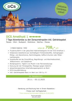 Adventsreise zu den Donaumetropolen SR inkl. Getränkepaket