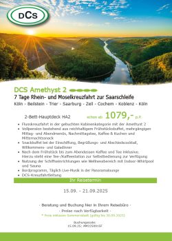 Rhein- und Moselkreuzfahrt zur Saarschleife AM2 1407